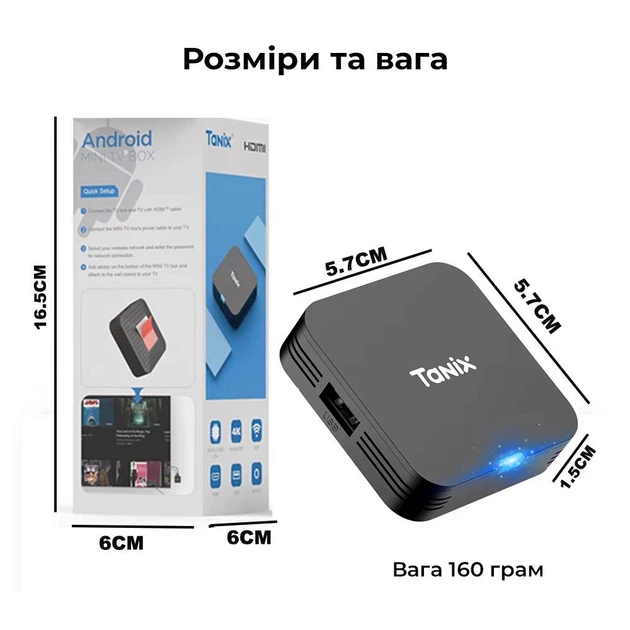 Смарт ТВ приставка Tanix TX1 2/16Gb Allwinner H313 Android 10