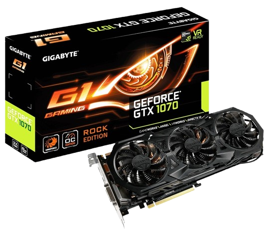 Відеокарта GeForce GTX 1070 8GB Gigabyte G1 Rock (GV-N1070G1 ROCK-8GD) Б/В - Фото 1 Відеокарта GeForce GTX 1070 8GB Gigabyte G1 Rock (GV-N1070G1 ROCK-8GD) Б/В - изображение 1