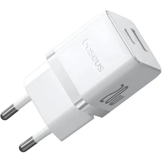 Мережевий зарядний пристрій Baseus Palm 20W з двома портами USB QC3.0 + Type-C PD3.0, P10111608213-00 White - Фото 4 Мережевий зарядний пристрій Baseus Palm 20W з двома портами USB QC3.0 + Type-C PD3.0, P10111608213-00 White - зображення 4