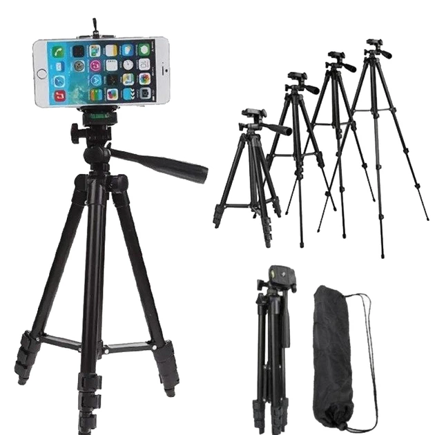 Напольный штатив для фотоаппарата 1.4 м тринога для смартфона телескопическая подставка для видеосъемки (SP167) - изображение 2