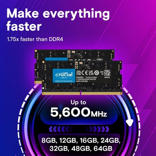 Модуль памяти Crucial DDR5 64GB (2x32) 4800Mhz (CT2K32G48C40S5) - изображение 4