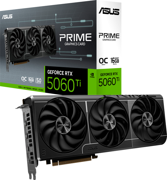 Відеокарта ASUS PCI-Ex GeForce RTX 5060 Ti PRIME OC Edition 16GB GDDR7 (128bit) (2647/28000) (HDMI, 3 x DisplayPort) (PRIME-RTX5060TI-O16G) - зображення 9