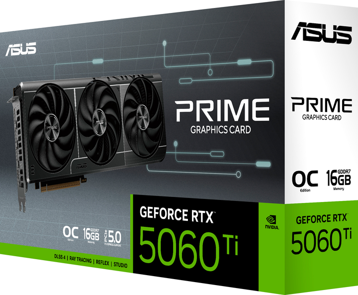Відеокарта ASUS PCI-Ex GeForce RTX 5060 Ti PRIME OC Edition 16GB GDDR7 (128bit) (2647/28000) (HDMI, 3 x DisplayPort) (PRIME-RTX5060TI-O16G) - зображення 10