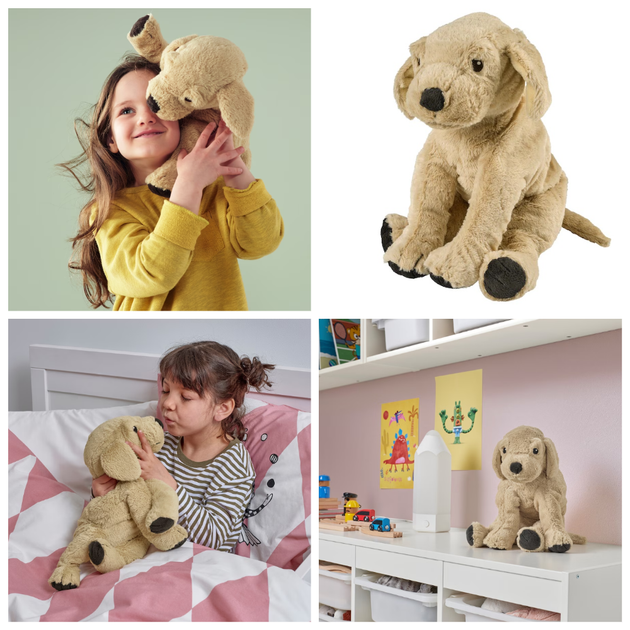 Большая мягкая плюшевая игрушка Золотистий Ретривер IKEA GOSIG GOLDEN 40 см детская игрушка собака 001.327.98 - изображение 2