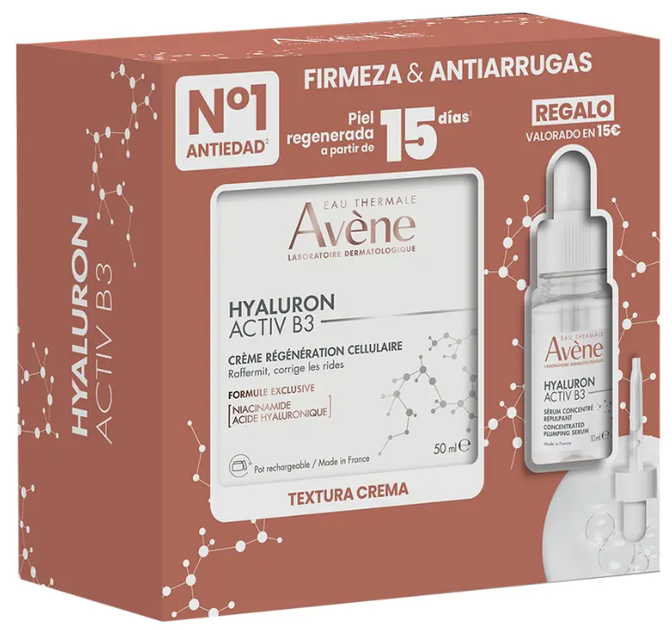 Набір для догляду за обличчям Avène Hyaluron Activ B3 Сироватка зволожуюча 10 мл + Крем для регенерації клітин 50 мл (3282779395304) - зображення 1