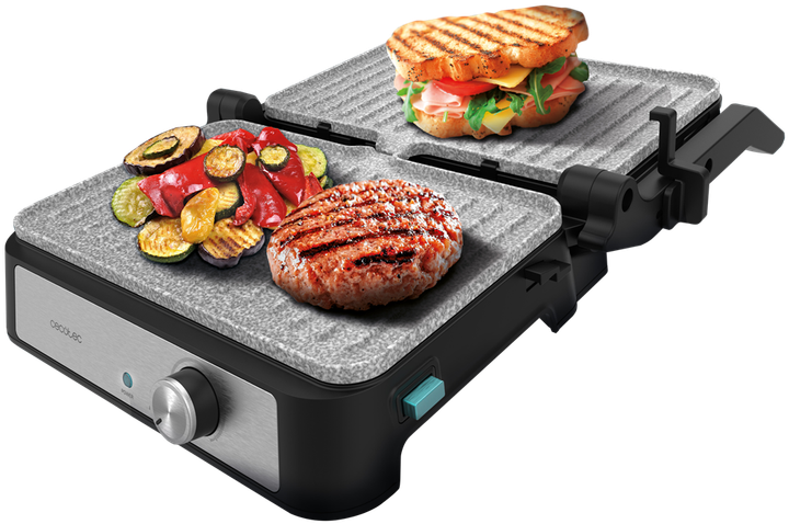 Grill Cecotec Rock'nGrill 1500 Take&Clean Stone (ROCK N GRILL 1500 TC STONE) - obraz 2