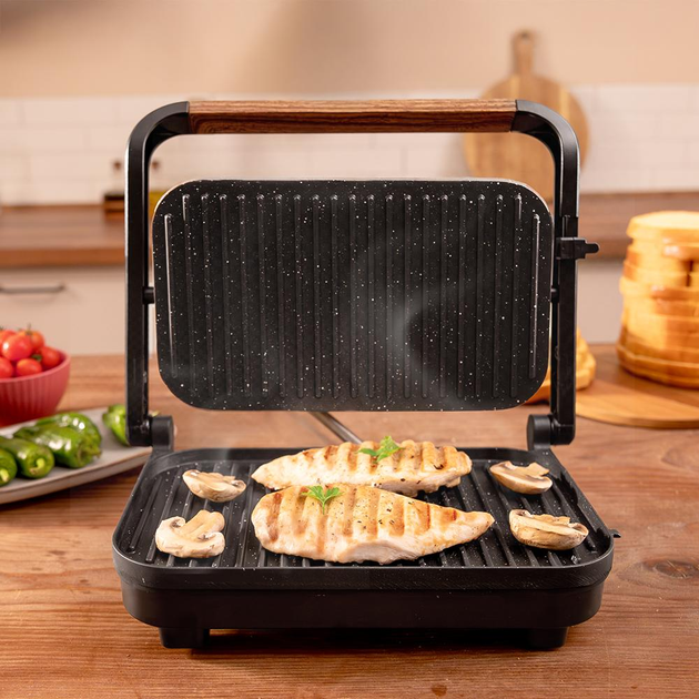 Grill Cecotec Rock'nGrill 1200 Wood Czarny - obraz 2