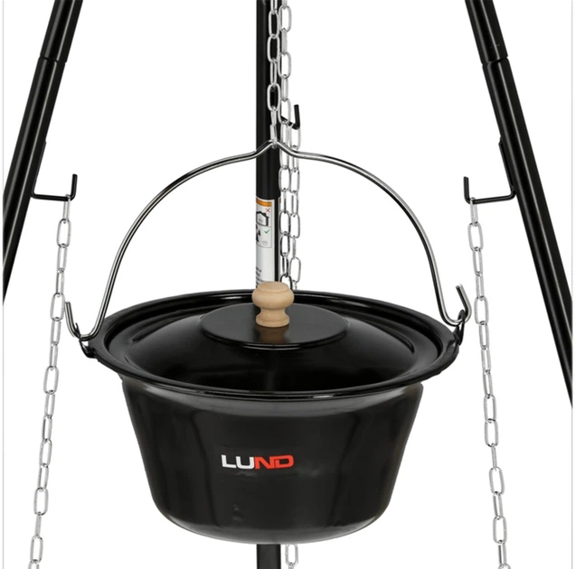 Grill i misa 6 l LUND wiszące na trójnogu 150x54 cm ruszt 49 cm (99933_lu) - obraz 3
