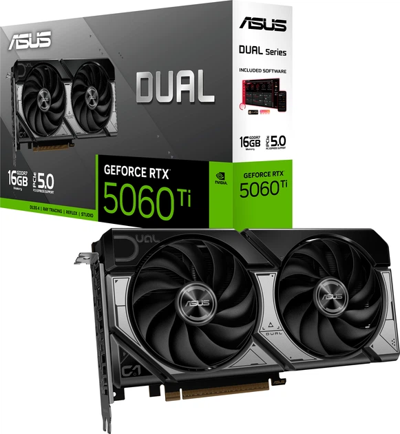 Відеокарта ASUS PCI-Ex GeForce RTX 5060 Ti Dual 16GB GDDR7 (128bit) (2602/28000) (HDMI, 3 x DisplayPort) (DUAL-RTX5060TI-16G) - зображення 8