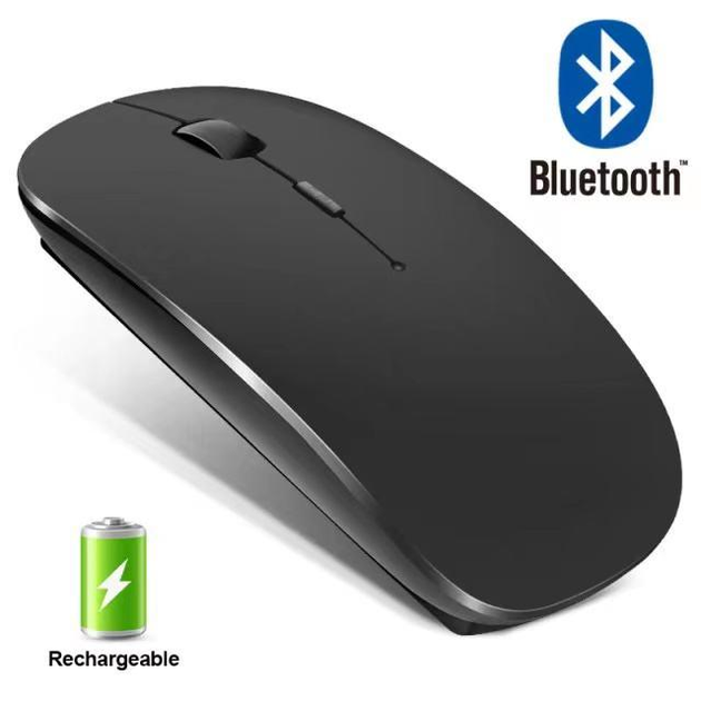 Бесшумная беспроводная мышка с USB-ресивером и Bluetooth – аккумуляторная компьютерная мышь 2.4GHz для ноутбука, ПК и планшета - изображение 2