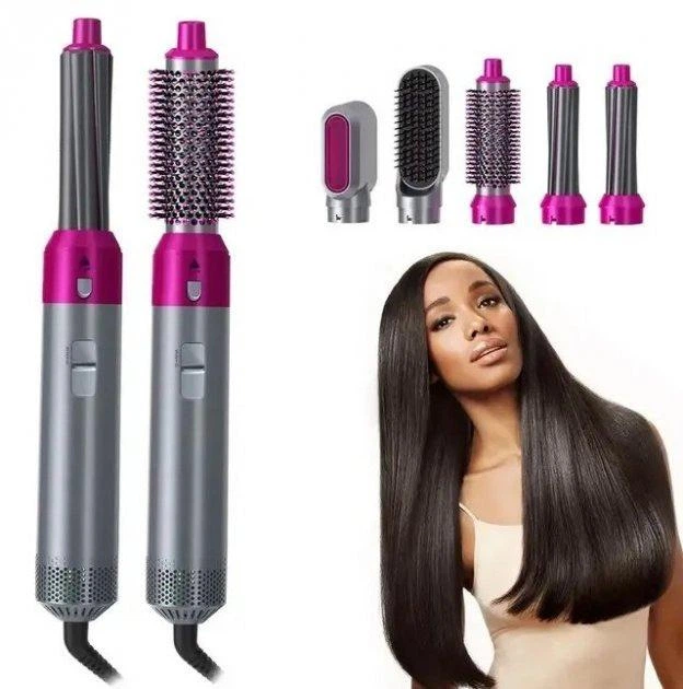 Фен мультистайлер 5 в 1 Hot Air Styler с насадками для сушки укладки завивки и выпрямления волос / Фен для волос с насадками - Фото 2 Фен мультистайлер 5 в 1 Hot Air Styler с насадками для сушки укладки завивки и выпрямления волос / Фен для волос с насадками - изображение 2