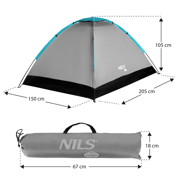 Namiot kempingowy Abisal NILS CAMP Szary NC3021 (5908261682407) - obraz 12