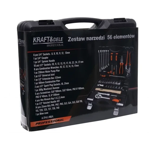 Набір інструментів 56 шт Kraft&Dele KD10461 - зображення 4