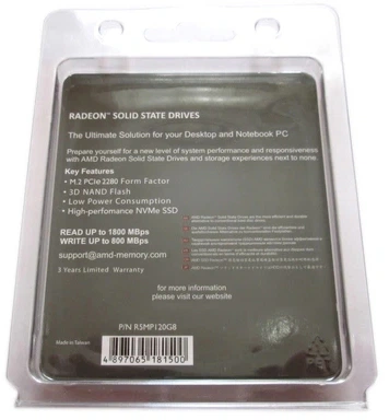 Dysk SSD AMD Radeon R5 120GB NVMe M.2 PCIe 3.0 x4 3D NAND TLC (R5MP120G8) - obraz 3