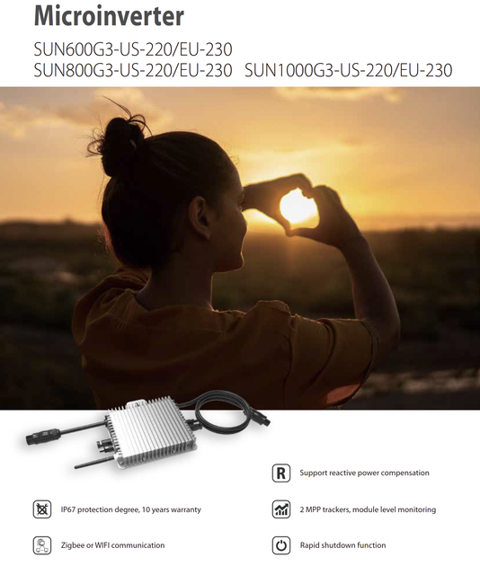 Мікроінвертор Deye SUN600G3-EU-230 (з WiFi) - зображення 3
