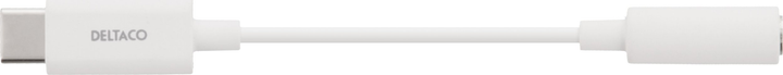 Адаптер Deltaco USB Type-C - 3.5 мм Mini-Jack 0.11 м White (USBC-1145) - зображення 4