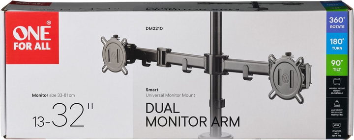 Uchwyt biurkowy One For All Smart Dual DM2210 13" - 32" Black (8716184077586) - obraz 13