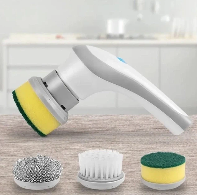 Аккумуляторная щетка для мытья со сменными насадками Electric Cleaning Brush для дома, квартиры, дачи, котеджа - изображение 4