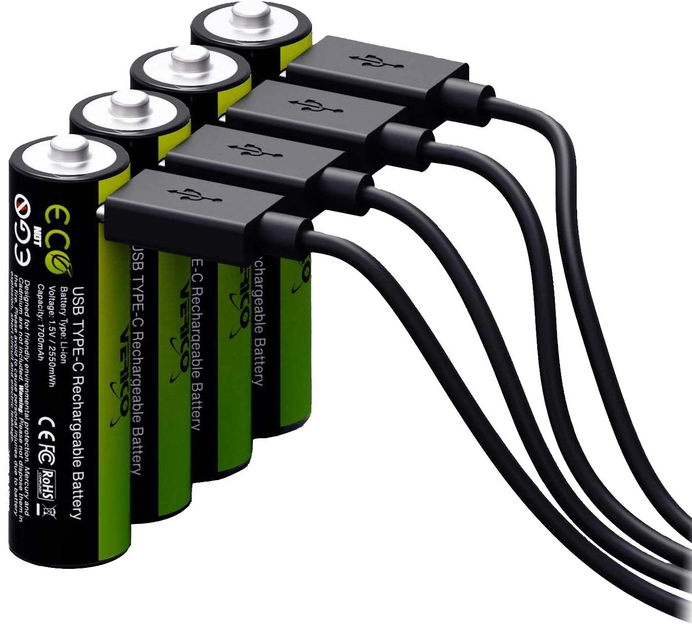 Акумулятор Verico Loop Energy AA USB Type-C 2550mWh/1700mAh Li-ion 4 шт. (1UDBT-A1WEAC-NN) - зображення 2