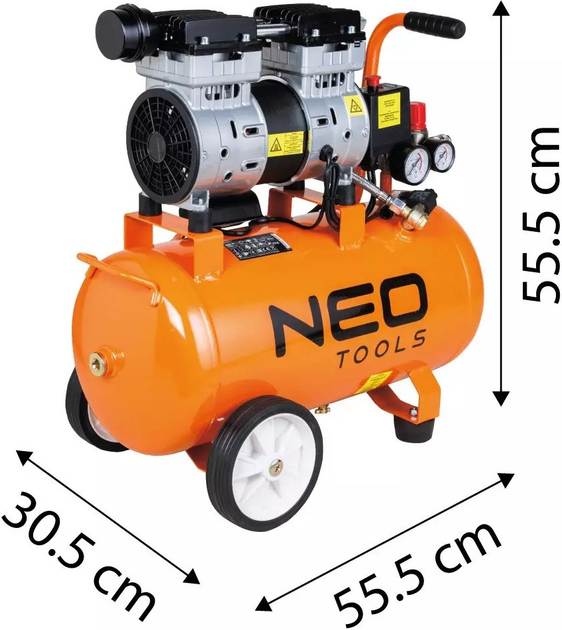 Kompresor bezolejowy NEO Tools 24 l 230 V 12K021-1 (5907558479621) - obraz 9