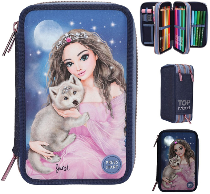 Potrójny piórnik Depesche TopModel Led Wolf (4010070698300) - obraz 2