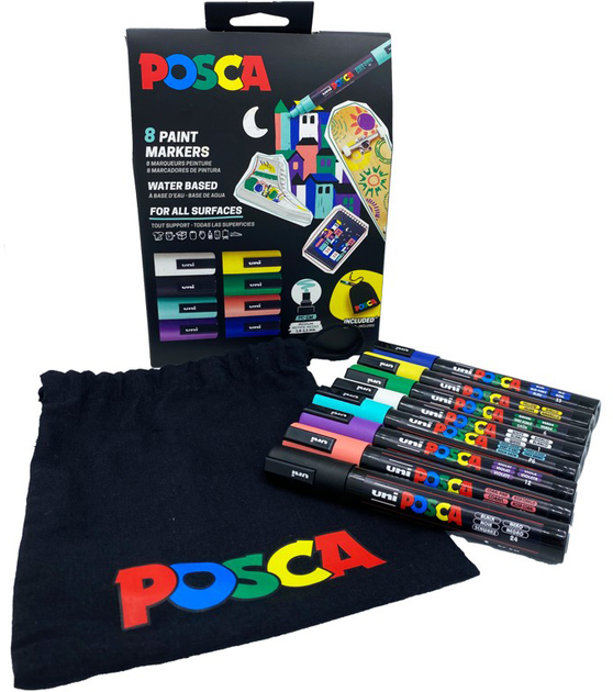 Zestaw pisaków Uni Posca Pouch PC-5M 8 szt (3701614900683) - obraz 2