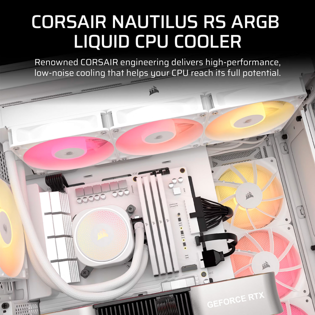 System chłodzenia wodą Corsair Nautilus 240 RS ARGB White (CW-9060094-WW) - obraz 12