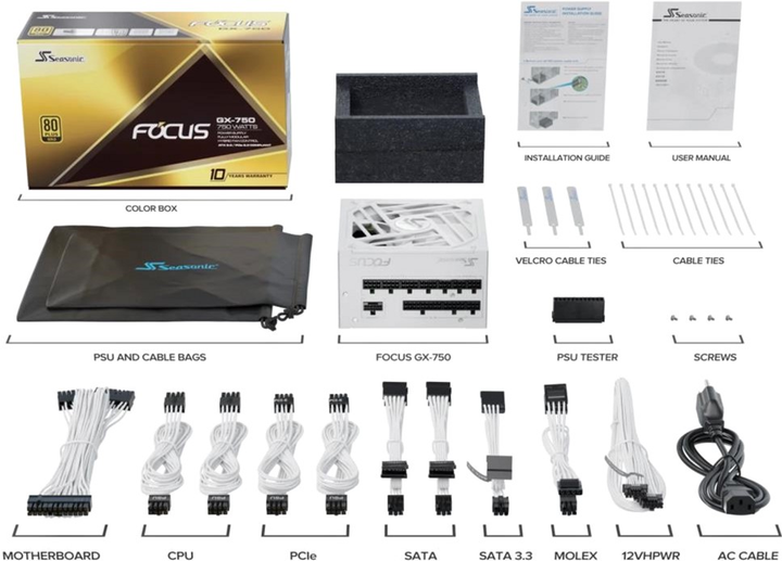 Блок живлення Seasonic Focus GX 750W White (FOCUS GX-750-V4-WHITE) - зображення 9