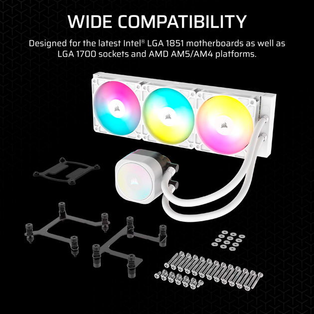 Система водяного охолодження Corsair Nautilus 360 RS ARGB White (CW-9060095-WW) - зображення 16