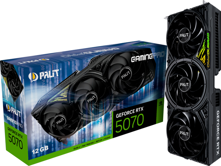 Відеокарта Palit PCI-Ex GeForce RTX 5070 GamingPro 12GB GDDR7 (192bit) (2512/28000) (HDMI, 3 x DisplayPort) (NE75070019K9-GB2050A) - зображення 10