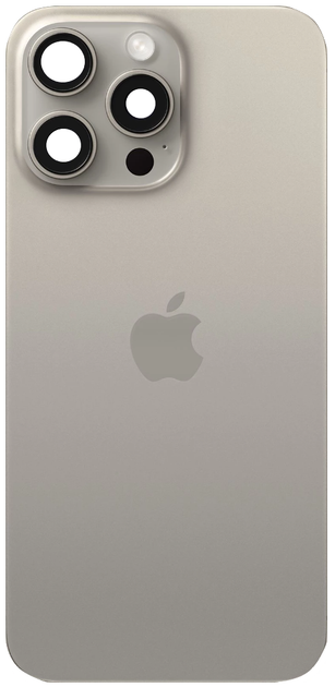 Задняя крышка iPhone 15 Pro Natural Titanium с рамкой в комплекте стекло камеры магнитное кольцо Original PRC - Фото 1 Задняя крышка iPhone 15 Pro Natural Titanium с рамкой в комплекте стекло камеры магнитное кольцо Original PRC - изображение 1