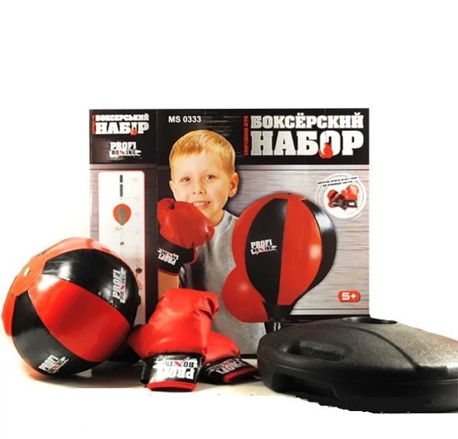 Детский боксерский набор с грушей 23 см на стойке 130 см и перчатками PROFI BOXING MS 0333 - изображение 7