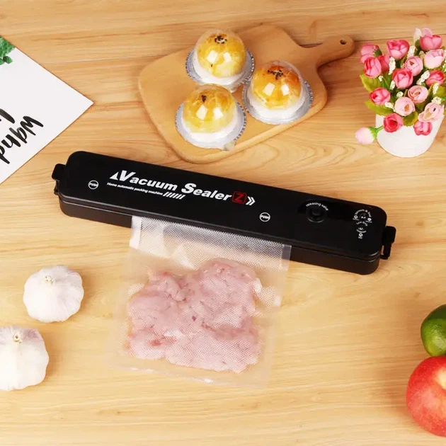 Вакууматор Vacuum Sealer вакуумный упаковщик для еды, бытовой вакууматор черный - изображение 2