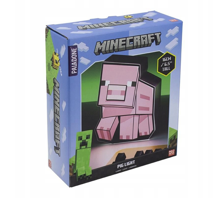 Лампа-фигурка Paladone Minecraft Розовая Свинка Pig Light Icon (16 см) - изображение 3