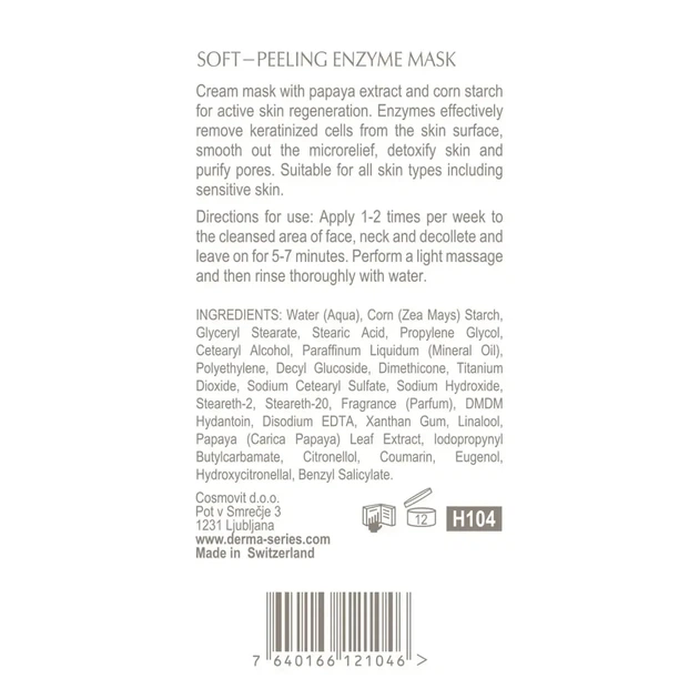 Ензимна крем - маска Derma Series Soft-peeling enzyme mask, 200 ml - зображення 2