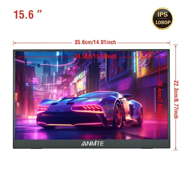 Портативный FullHD IPS монитор 15.6" с сенсорным экраном Anmite - Фото 4 Портативный FullHD IPS монитор 15.6" с сенсорным экраном Anmite - изображение 4