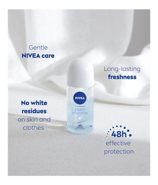 Кульковий дезодорант-антиперспірант NIVEA Pure Invisible Невидимий захист, жіночий, 50 мл - изображение 4