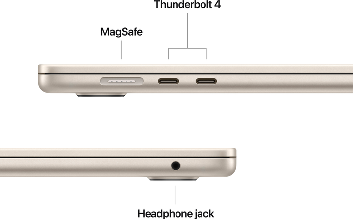 Laptop Apple MacBook Air 15.3" M4 24/512GB 2025 (MC6K4RU/A) (QWERTY+cyrylica) Starlight - obraz 7
