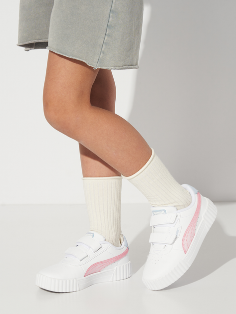 Подростковые кеды для девочки Puma Carina 3.0 Blurry Dreams V 40060901 35 White-Rose Mauve-Cool Weather (4067983967948) 