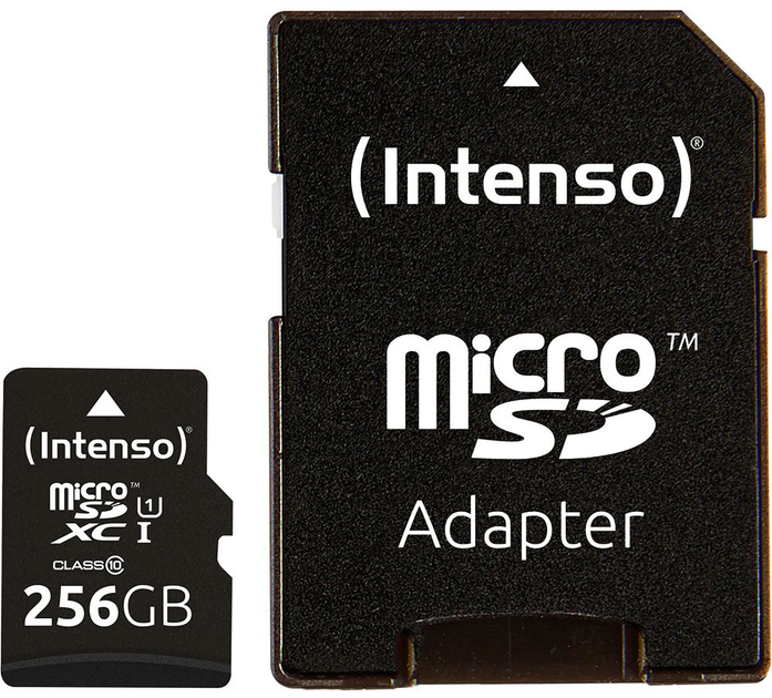 Karta pamięci Intenso microSDXC 256GB Class 10 UHS-I + SD adapter (3423492) - obraz 1