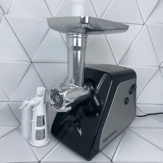 Электрическая мясорубка с соковыжималкой и насадкой для ковбас 3800W Rainberg RB-676 Черный - Фото 6 Электрическая мясорубка с соковыжималкой и насадкой для ковбас 3800W Rainberg RB-676 Черный - изображение 6