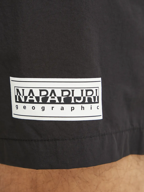 Пляжні шорти чоловічі Napapijri V-Box Logo NP0A4IBK0411 2XL Чорні (198265072181) - зображення 4