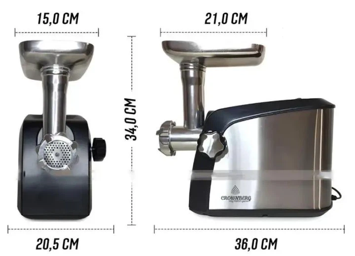 Электрическая мясорубка с соковыжималкой 3200Вт Crownberg CB-4216 Черный - изображение 2