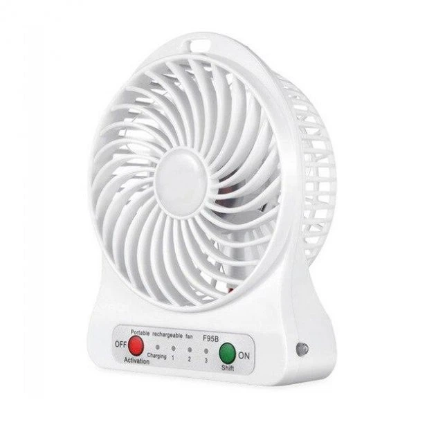 Портативный мини вентилятор UKC Fan HF39 с подсветкой, аккумуляторный 18650, USB Белый - Фото 5 Портативный мини вентилятор UKC Fan HF39 с подсветкой, аккумуляторный 18650, USB Белый - изображение 5