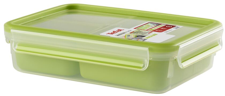 Набір Tefal Бранч-бокс MasterSeal Clip&Go Прямокутний 1.2 л + Термопляшка Bludrop soft touch 500 мл Зелений (SET20_2пр.) - зображення 2