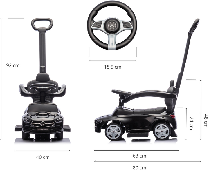 Pojazd Milly Mally Mercedes C-Class Czarny (5901761127164) - obraz 7