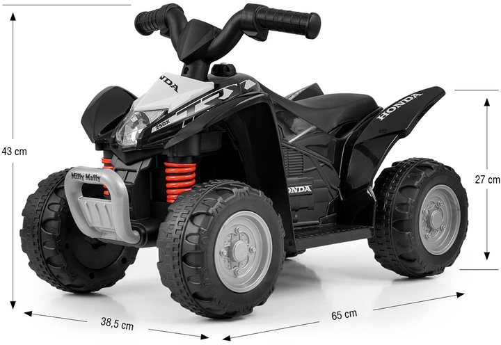 Pojazd elektryczny Milly Mally Quad Honda ATV Czarny (5901761128727) - obraz 5