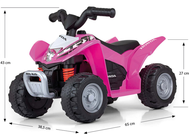 Pojazd elektryczny Milly Mally Quad Honda ATV Różowy (5901761128079) - obraz 5