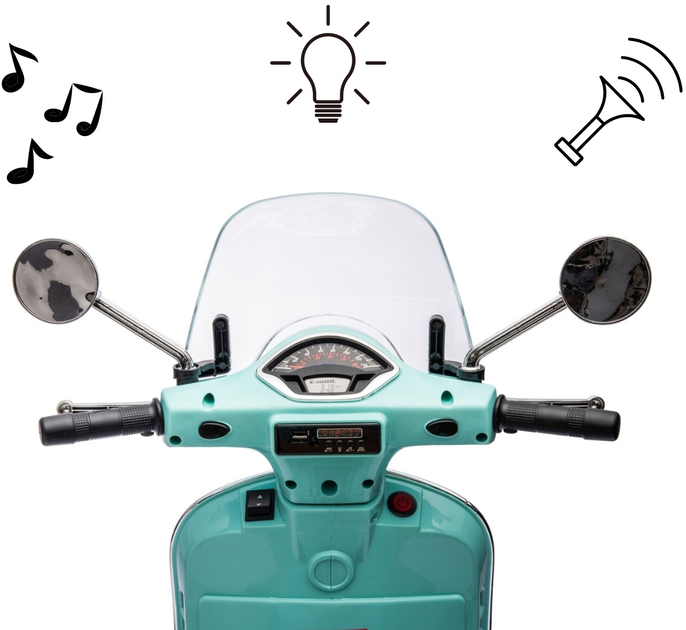 Pojazd elektryczny Milly Mally Vespa GTS Super Miętowy (5901761129762) - obraz 6