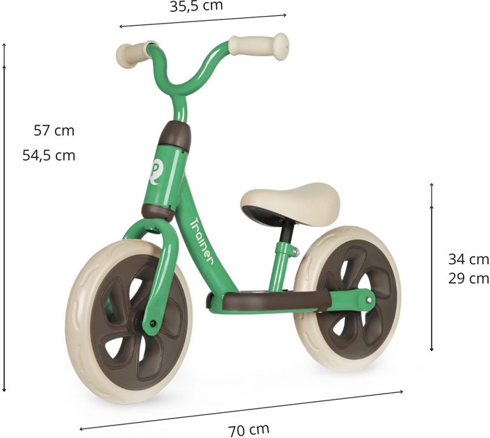 Rowerek biegowy Qplay Trainer Zielony (5061047480823) - obraz 6